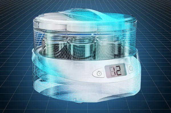 Visualización modelo 3d cad de fabricante de yogur, plano — Foto de Stock
