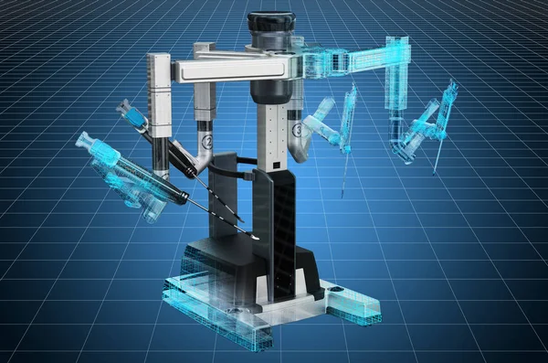 Visualización modelo 3d cad del sistema quirúrgico robótico — Foto de Stock