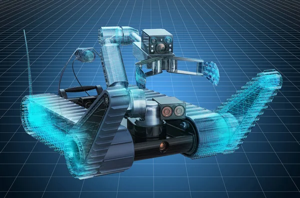 Visualisatie 3D CAD model van bom afvoer robot — Stockfoto