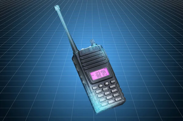 Visualização modelo 3D cad de rádio portátil walkie-talkie — Fotografia de Stock