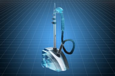 Giysi buharlı Görselleştirme 3d cad modeli, plan