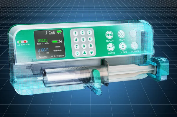 Visualization 3d cad model of syringe infusion pump