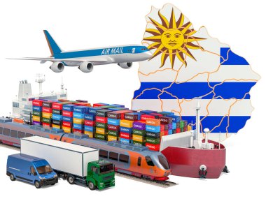 Cargo shipping and freight transportation in Uruguay clipart