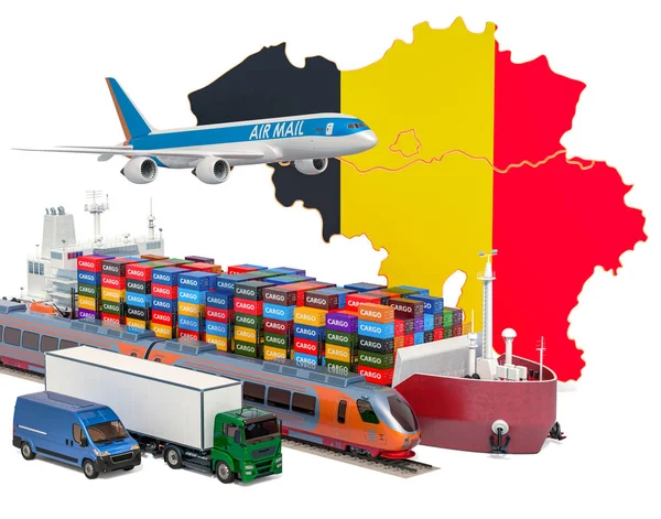 Trasporto merci e spedizione merci in Belgio — Foto Stock