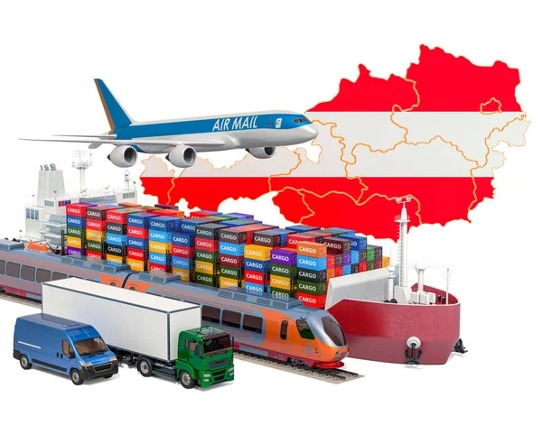 Trasporto merci e trasporto merci in Austria — Foto Stock