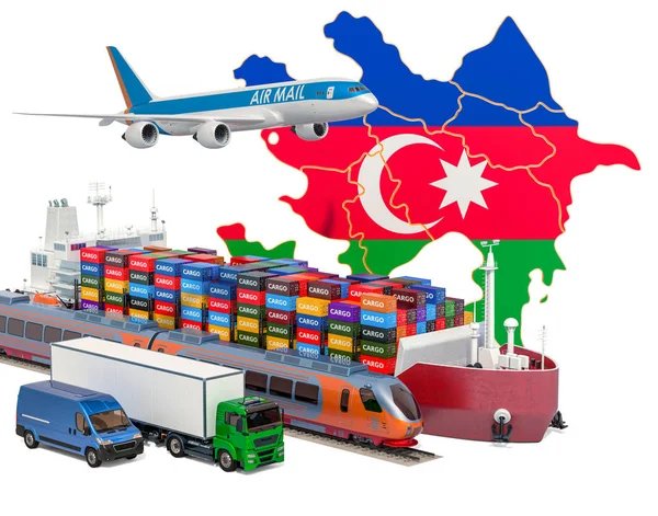 Teherszállítás és áruszállítás Azerbajdzsánban — Stock Fotó