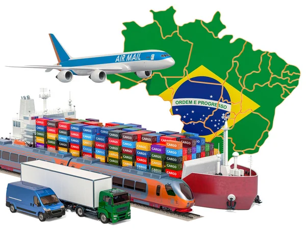 Transporte de carga e transporte de mercadorias no Brasil — Fotografia de Stock