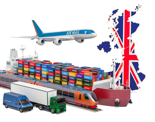 Transporte de carga y flete en Gran Bretaña — Foto de Stock