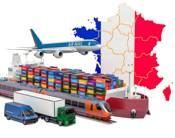 Frachtschifffahrt und Güterverkehr in Frankreich — Stockfoto