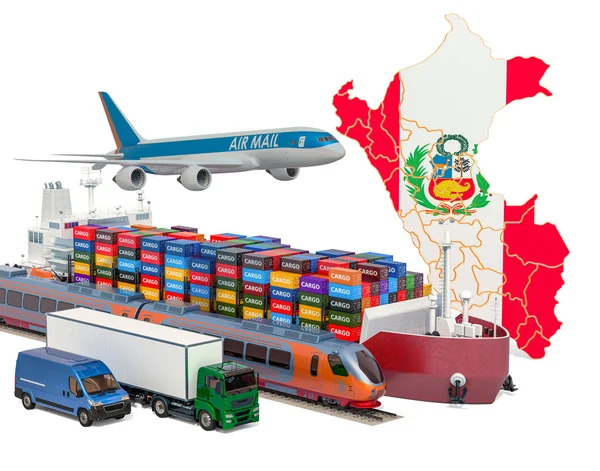 Trasporto merci e trasporto merci in Perù — Foto Stock