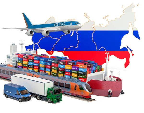 Μεταφορές φορτίων και μεταφορές εμπορευμάτων στη Ρωσική Ομοσπονδία — Φωτογραφία Αρχείου