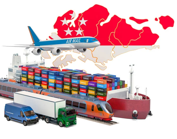 Frachtschifffahrt und Güterverkehr in Singapore — Stockfoto