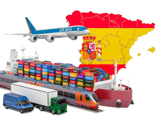 Trasporto merci e trasporto merci in Spagna — Foto Stock