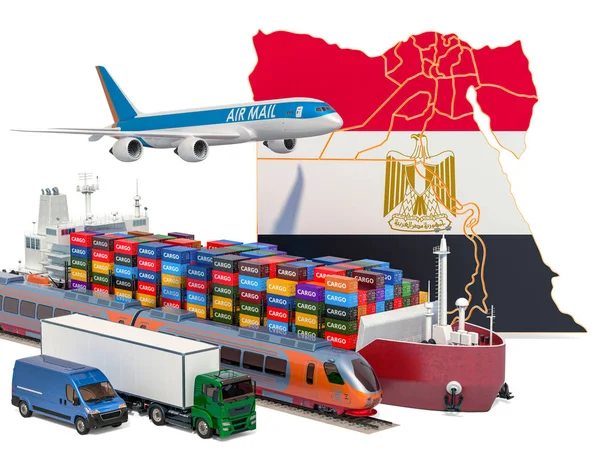 Frachtschifffahrt und Güterverkehr in Ägypten — Stockfoto