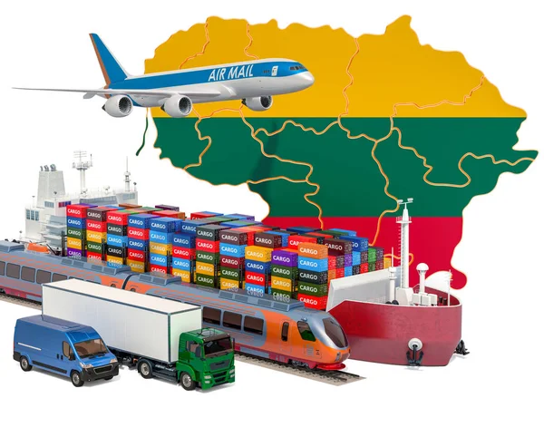 Trasporto merci e trasporto merci in Lituania — Foto Stock