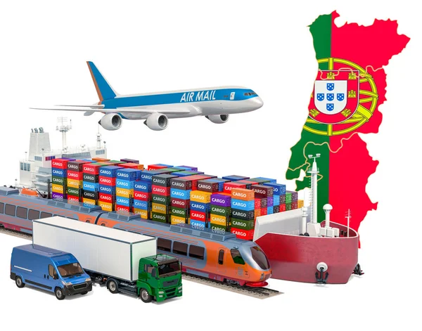 Вантажоперевезення і вантажні перевезення в Португалії — стокове фото