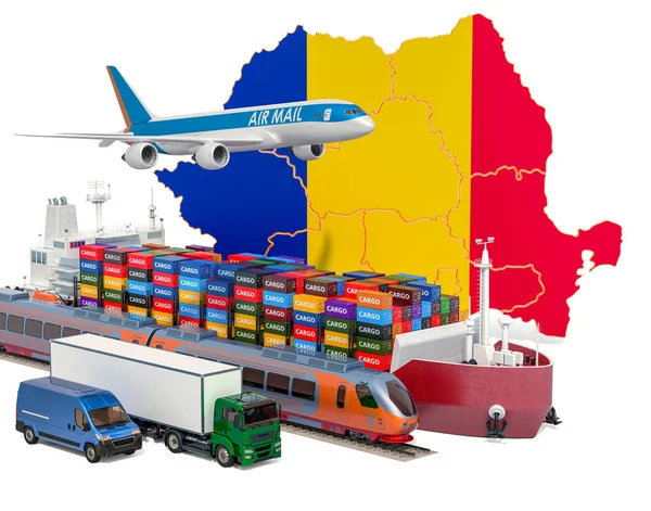 Trasporto merci e trasporto merci in Romania — Foto Stock