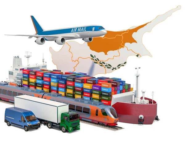 Cargo shipping and freight transportation in Cyprus — Stock Photo, Image
