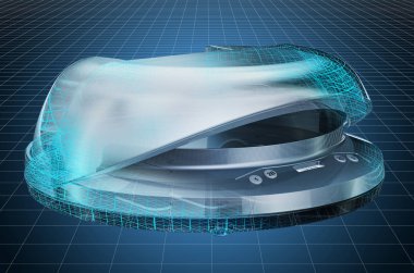 Led Tırnak Lambası Görselleştirme 3d cad modeli, plan