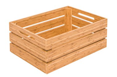 Empty wooden crate, 3D rendering