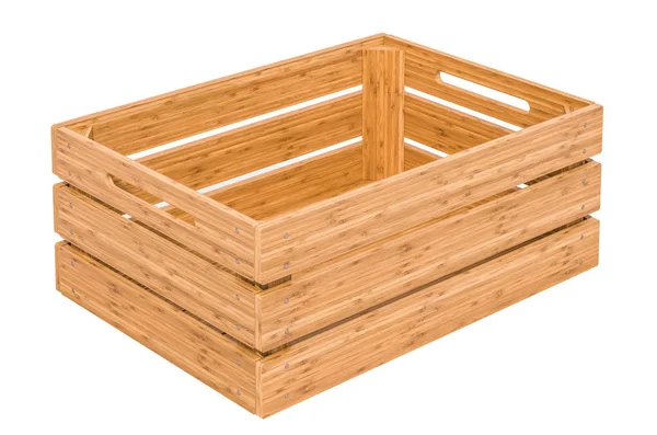 Empty wooden crate, 3D rendering — Stockfoto