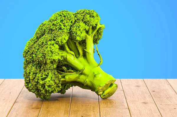 Broccoli kool close-up 3D rendering met realistische textuur — Stockfoto