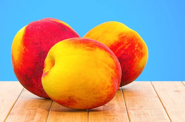 Nectarines fruit close-up 3d rendering with realistic texture