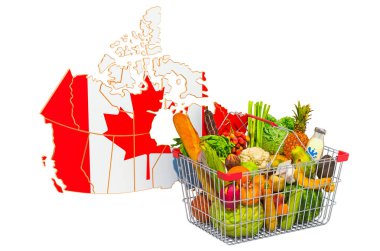 Purchasing power and market basket in Canada concept
