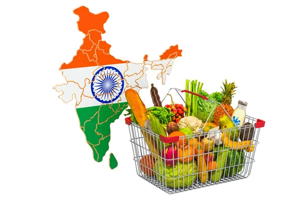 Purchasing power and market basket in India concept — Stock Photo, Image