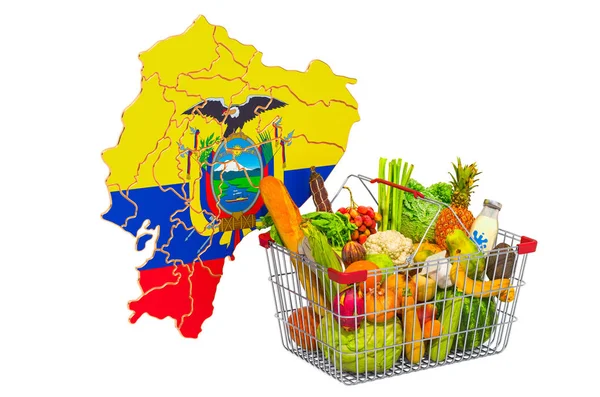 Poder adquisitivo y canasta de mercado en Ecuador concepto — Foto de Stock