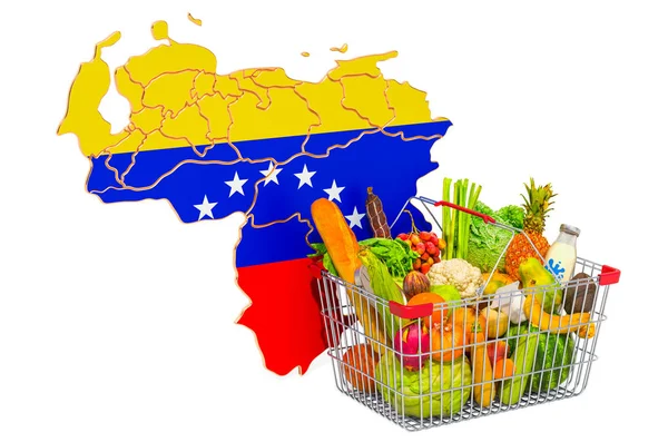 Poder adquisitivo y canasta de mercado en Venezuela concepto — Foto de Stock
