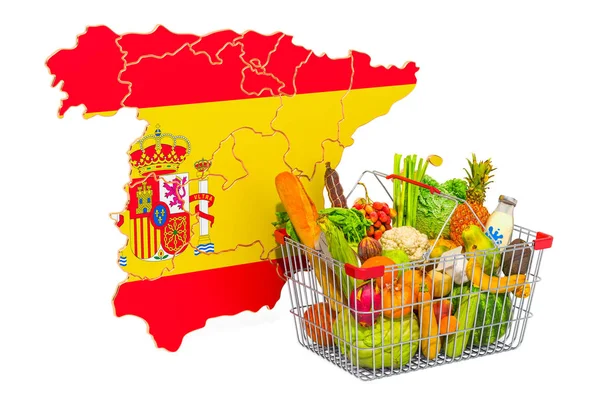 Köpkraft och marknadskorg i Spanien koncept — Stockfoto