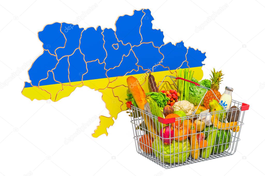 Purchasing power and market basket in Ukraine concept