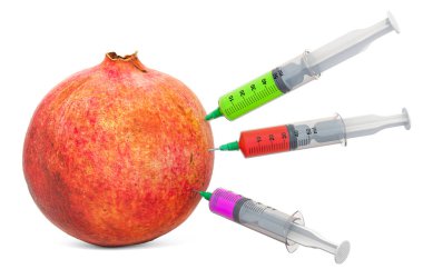Kimyasallarla dolu bir şırıngayla nar.