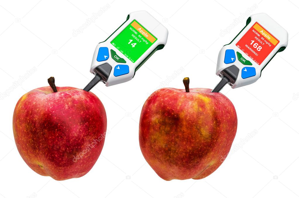 Nitrate testers with apples.