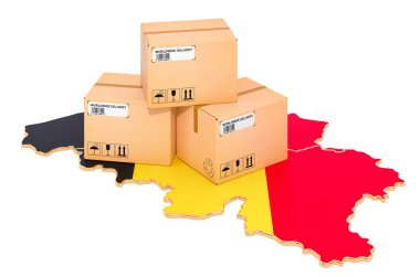 Belçika haritasında paketler