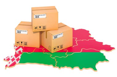 Beyaz Rusya haritasında paketler