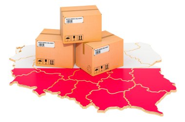 Polonya haritasında paketler