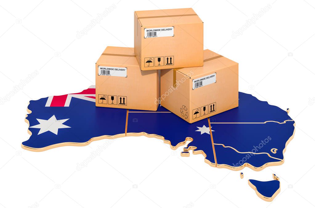 Parcels on the Australian map
