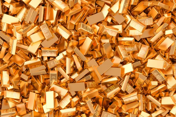 Background Gold Ingots Bars Rendering — Stock Photo, Image