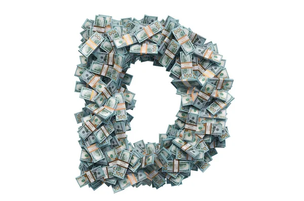 Carta Pacotes Dólares Renderização Isolada Fundo Branco — Fotografia de Stock