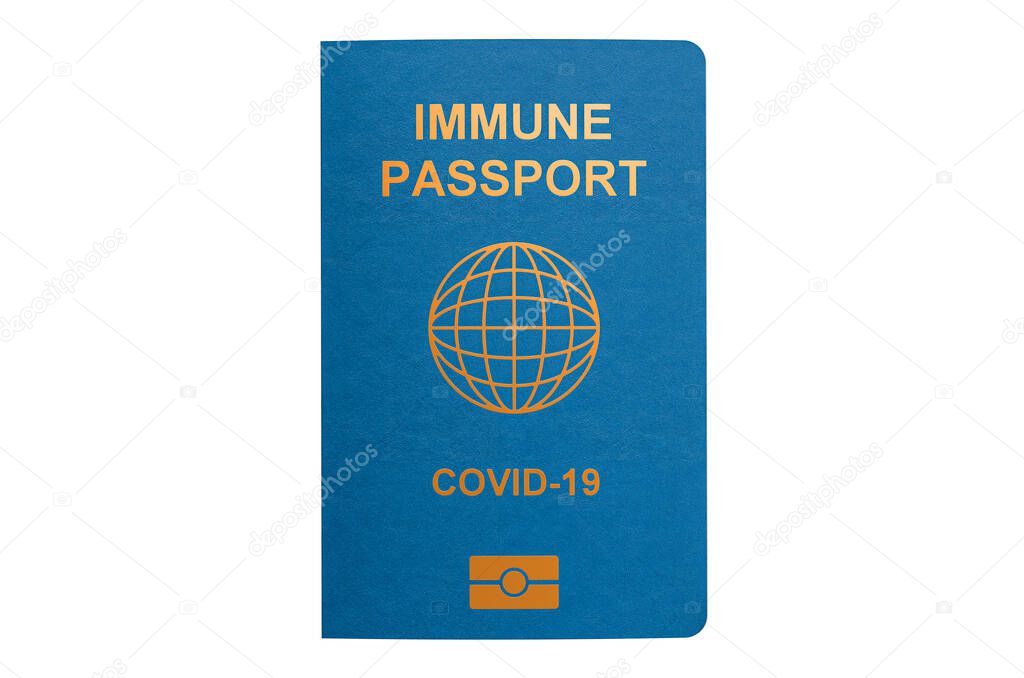 Immune passport, 3D rendering isolated on white background