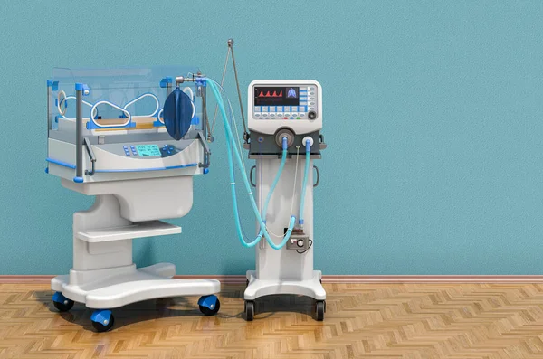 Medische Ventilator Broedmachine Kamer Neonatale Intensive Care Unit Nicu Weergave — Stockfoto