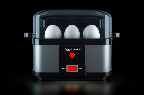 Egg Cooker Egg Boiler Eggs Black Background Renderin — Stock Photo, Image