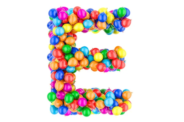 Letter Van Gekleurde Ballonnen Weergave Geïsoleerd Witte Achtergrond — Stockfoto