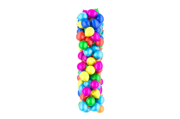 Buchstabe Aus Farbigen Luftballons Darstellung Isoliert Auf Weißem Hintergrund — Stockfoto