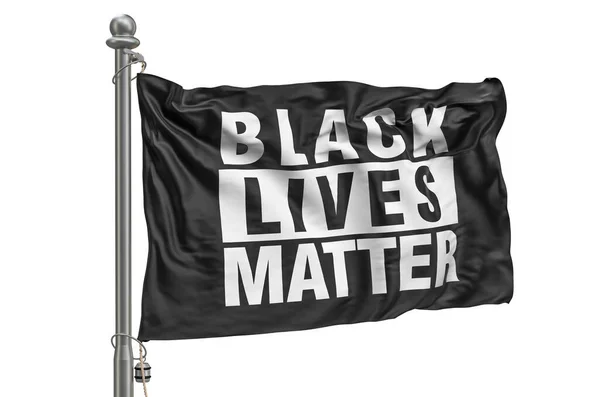 Black Lives Materia Flagga Rendering Isolerad Vit Bakgrund — Stockfoto