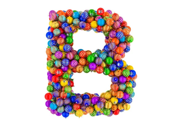 Carta Bolas Natal Coloridas Fonte Xmas Balls Renderização Isolada Fundo — Fotografia de Stock