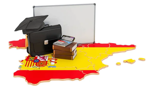 Edukacja Biznesowa Hiszpanii Koncepcja Renderowanie Izolowane Białym Tle — Zdjęcie stockowe