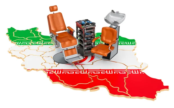 Servicios Peluquería Peluquería Irán Concepto Representación Aislada Sobre Fondo Blanco — Foto de Stock